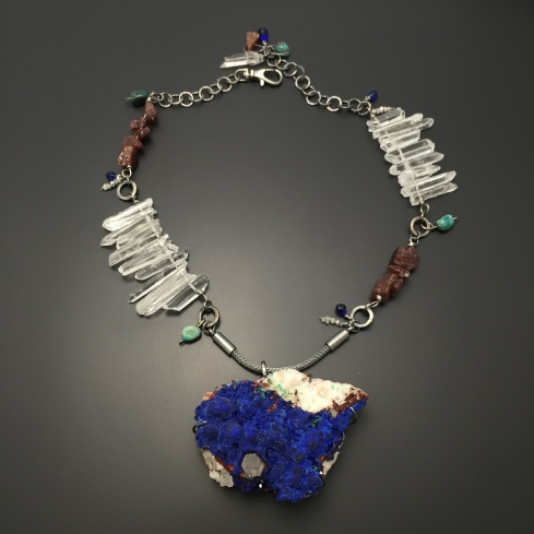 azurite crystal necklace 