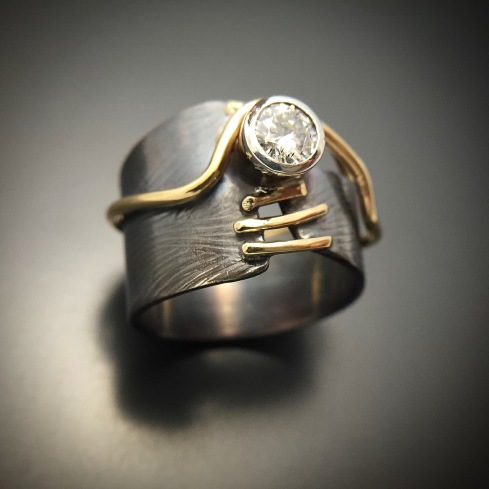 diamond engagement ring handmade wild prairie silver jewelry 